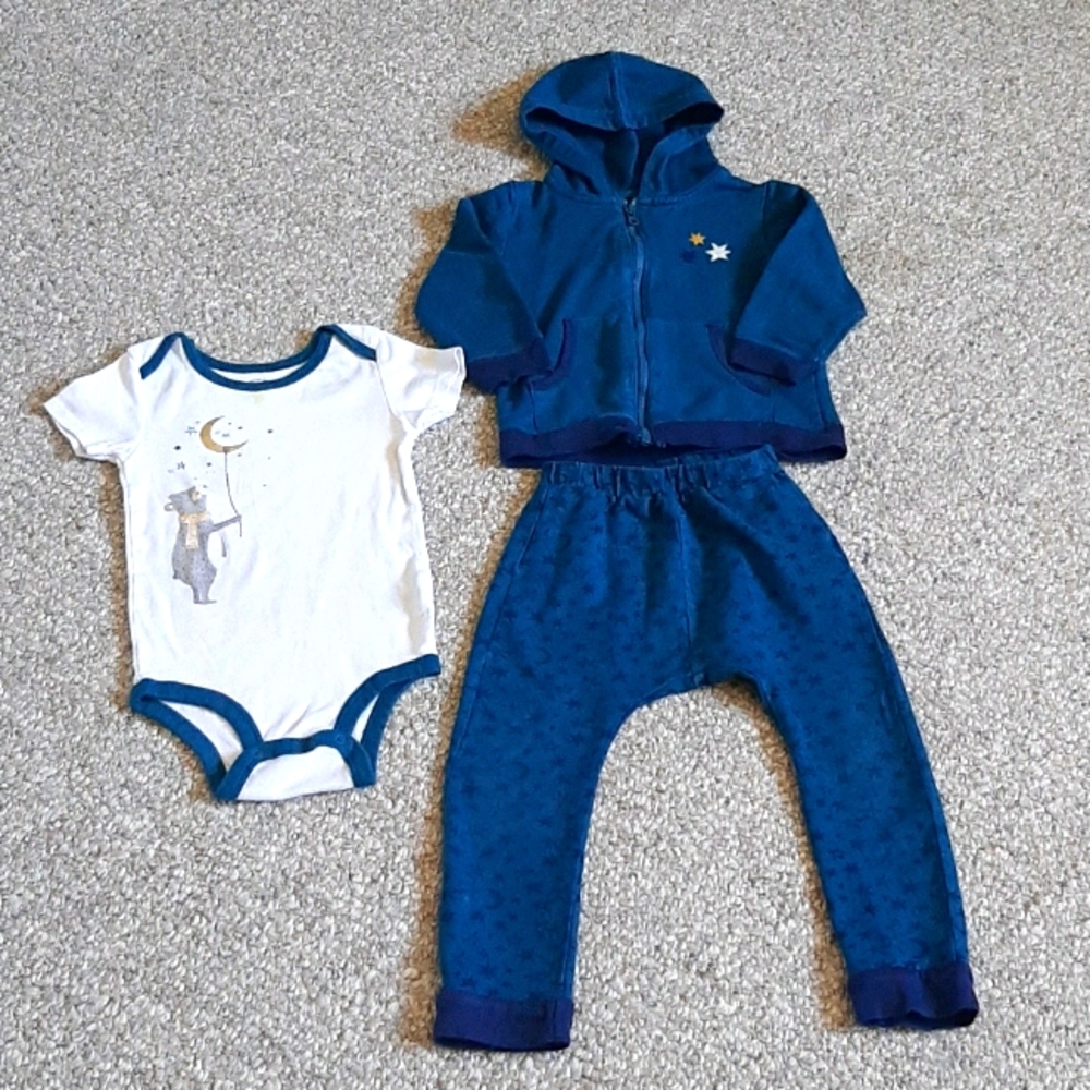 Lamaze Organic Baby Boys' 3 Piece Hoodie Set.